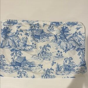 Blue and White Toile Print Fabric